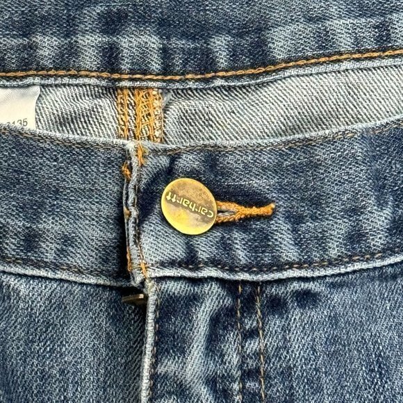 Carhartt Men's Size 40 x 30 Blue Straight Leg Relaxed Fit Jeans - Picture 3 of 9